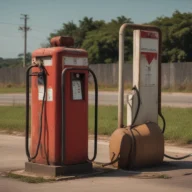 Bombas de combustível de um posto de gasolina à beira da estrada