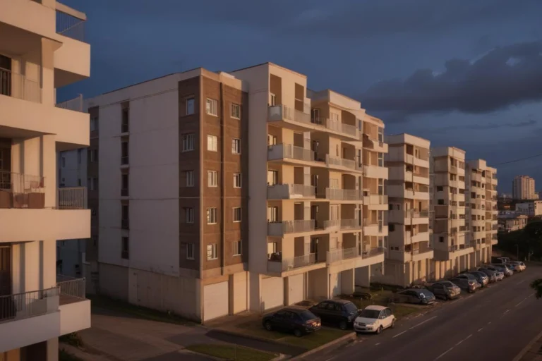 Rua residencial com edifícios e árvores em Campinas ao fim da tarde