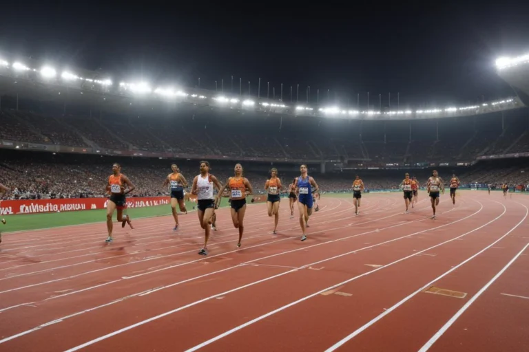 Uma área de treinamento de atletismo, com disco, dardo e peso junto à pista em uma manhã no interior paulista.