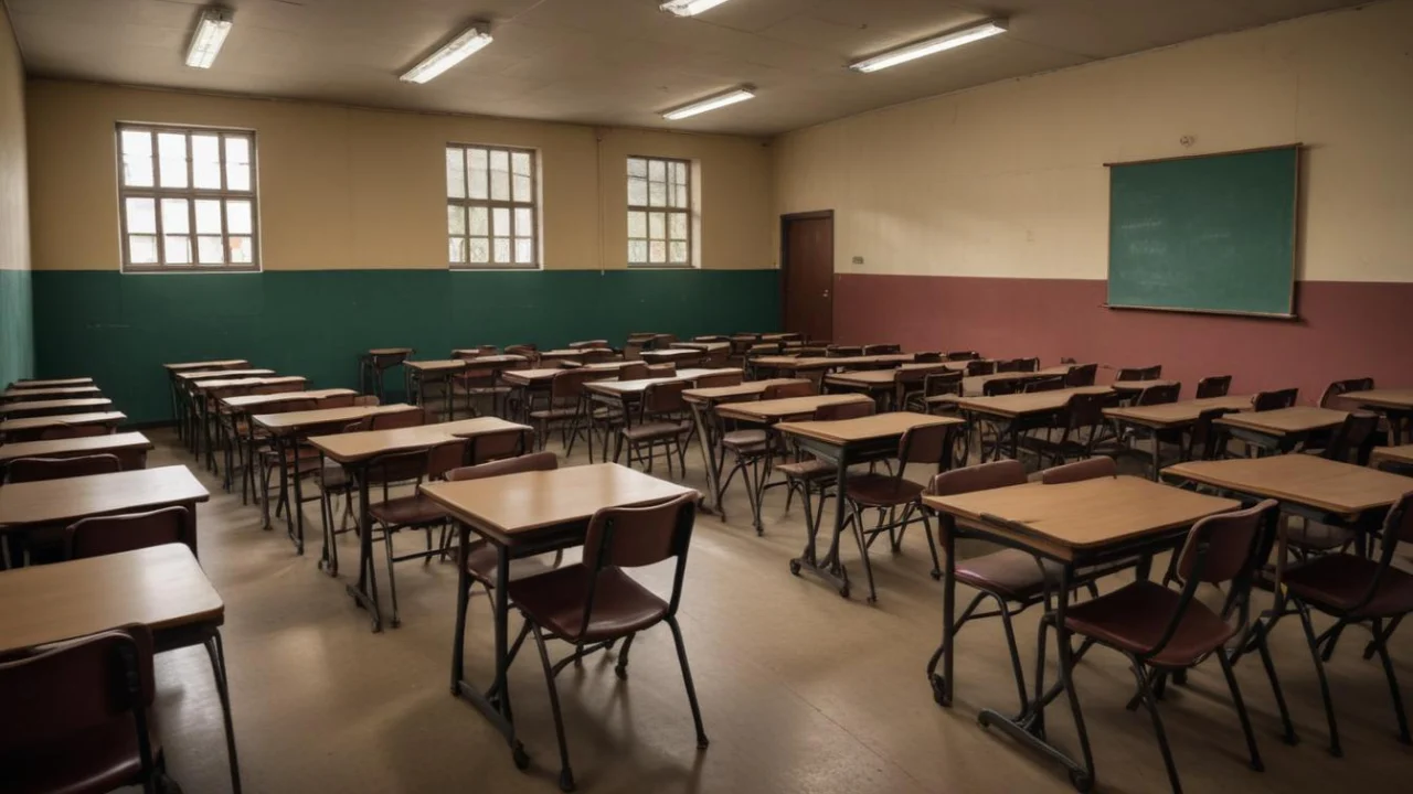 Carreta adaptada como sala de qualificação profissional em área urbana de Francisco Morato, pela manhã, sem pessoas.