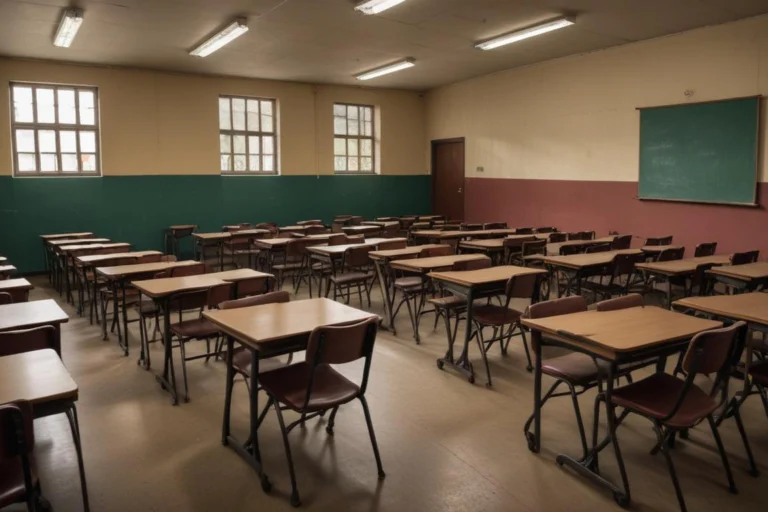 Carreta adaptada como sala de qualificação profissional em área urbana de Francisco Morato, pela manhã, sem pessoas.