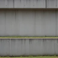 Muro alto de concreto de unidade prisional visto de fora, com faixa de grama na base
