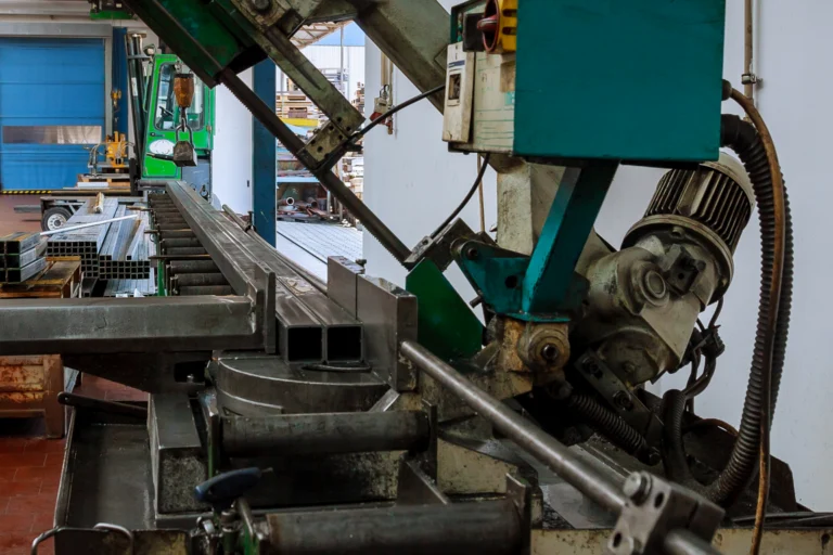 Máquinas e peças de aço em um galpão de indústria metalmecânica em Piracicaba